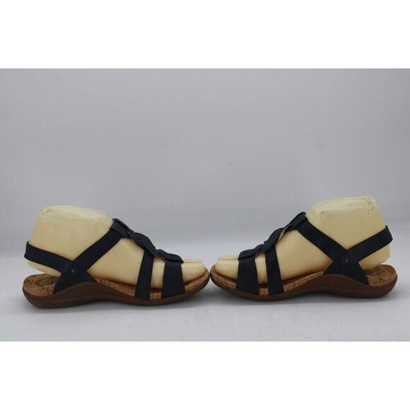 Abeo Women's Bea Braid US 6p Leather Navy Strappy Flats Sandals Shoes - Picture 7 of 11